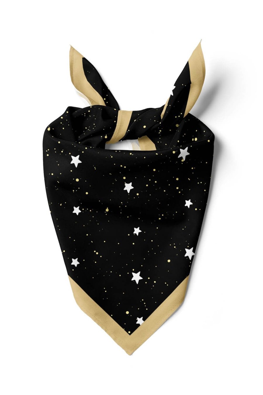 Violla B41 Kadın Yıldız Desenli Bandana 50x50 Siyah DG0341-22 Snz