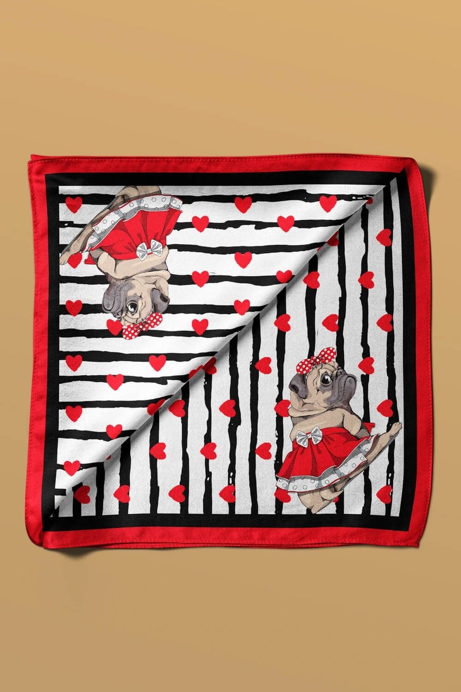F108 Violla Pug Desenli Bandana