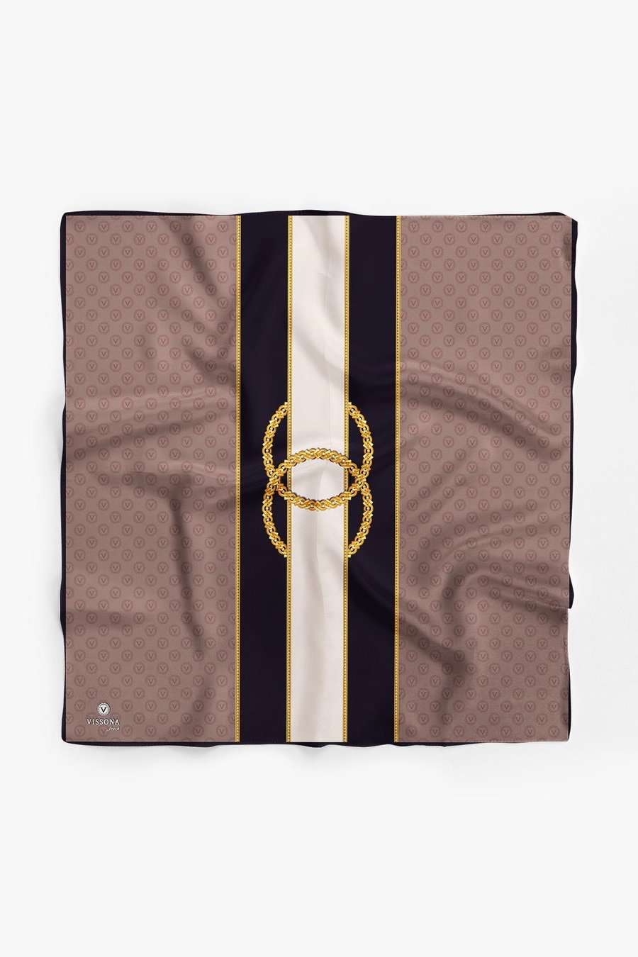 %100 İpek Kadın Desenli Bandana 80x80