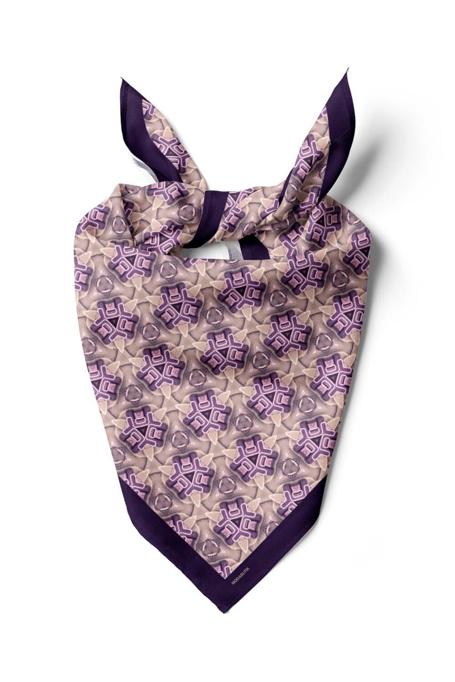 Violla D52 Kadın Geometric Desenli Bandana 50x50 Mor DG0240-22