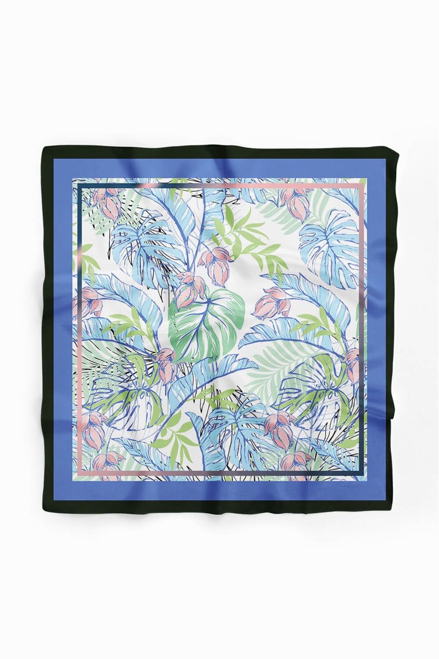 Violla A100 Kadın Yeşil Yaprak Desenli 50x50 Bandana HYL DG01349-22