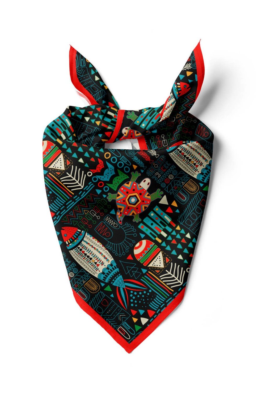 G97 Violla Balık Desenli Bandana