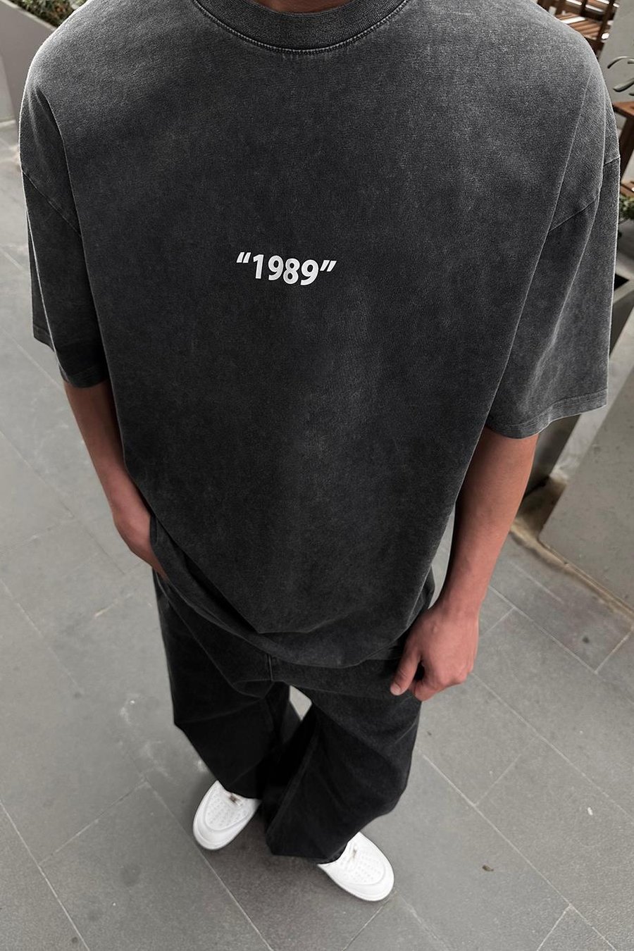 Acid Wash 1989 Always PM Oversize Tişört