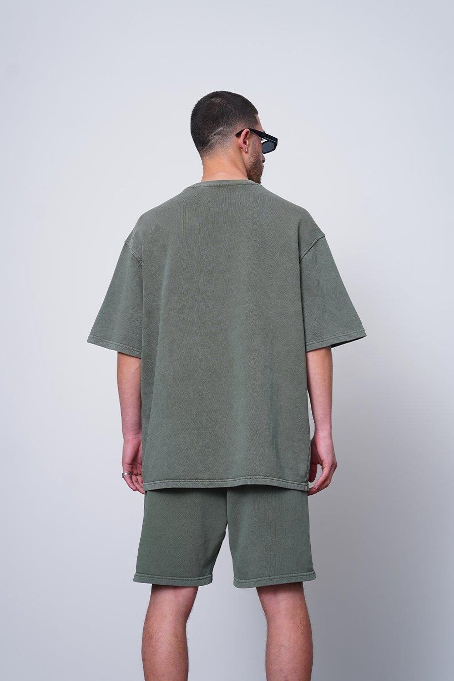 Acid Wash Yeşil Acid Wash Yeşil Nakış Detay Premium CH Oversize Tişört