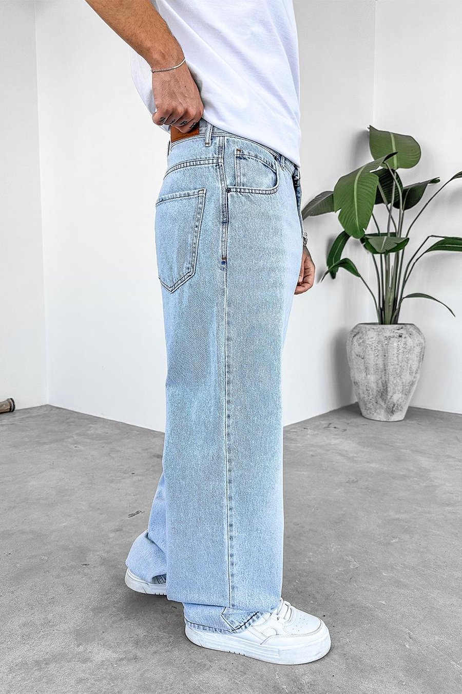 Açık Buz Mavi Basic Old School Baggy Pantolon