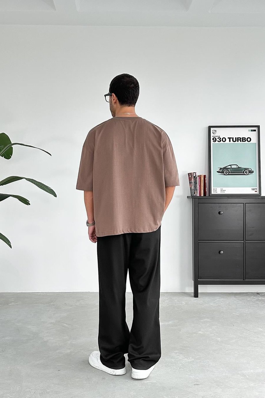 Açık Kahve Cozy Basic Oversize Tişört