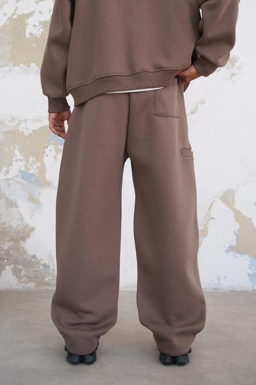 Açık Kahve Cozy Basic Pileli Baggy Eşofman
