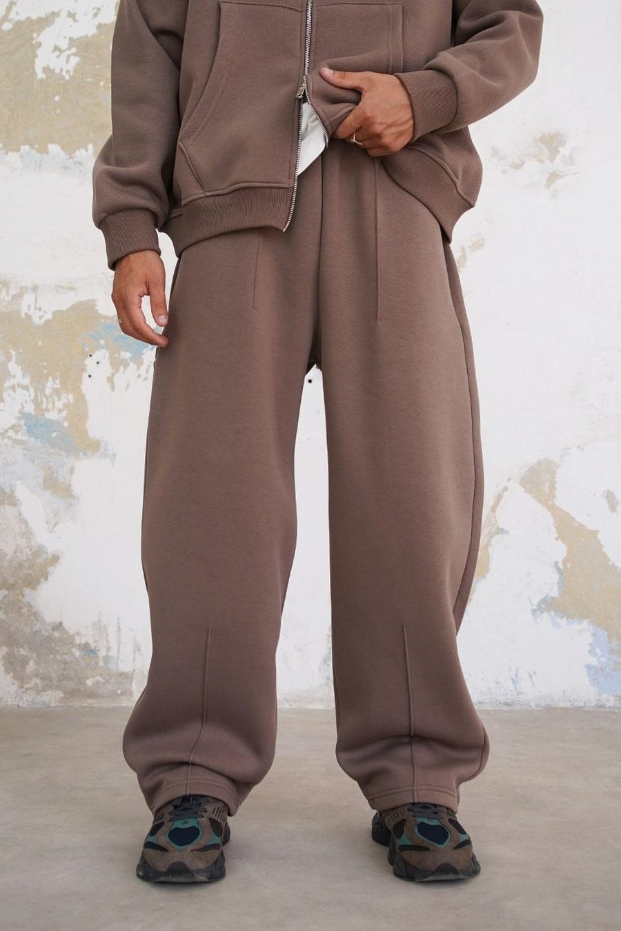 Açık Kahve Cozy Basic Pileli Baggy Eşofman