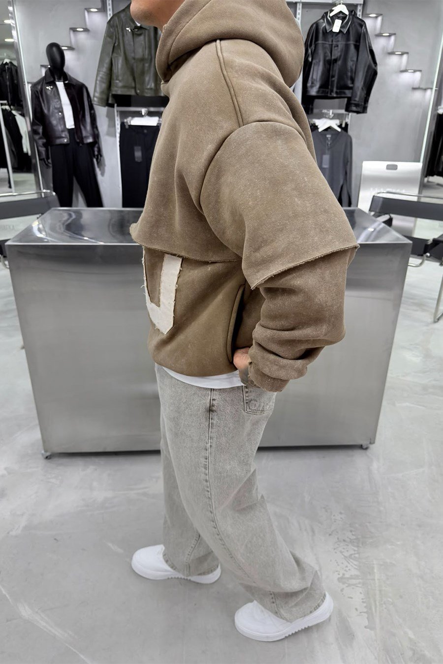 Açık Kahve Ravege Studio Yıkamalı Oversize Sweatshirt