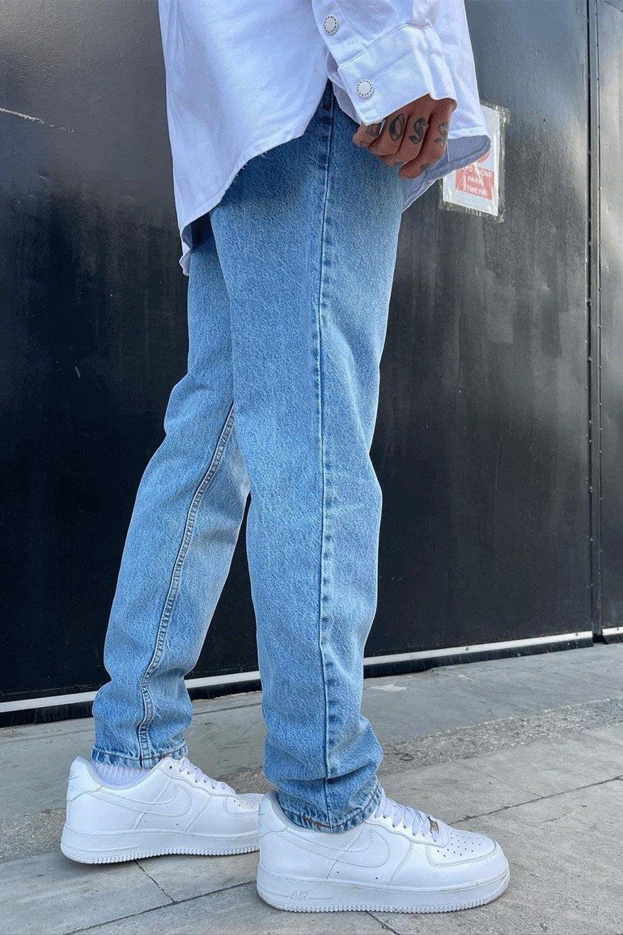 Açık Mavi Dokulu Mavi D1508 Regular Fit Jean