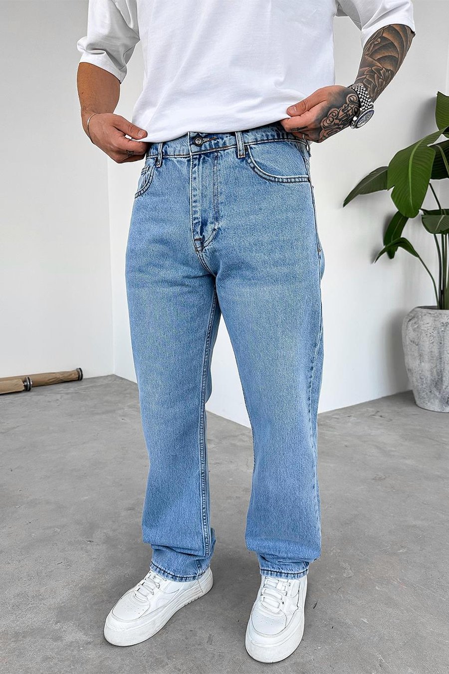 Açık Mavi Soft Degrade Premium Baggy Pantolon