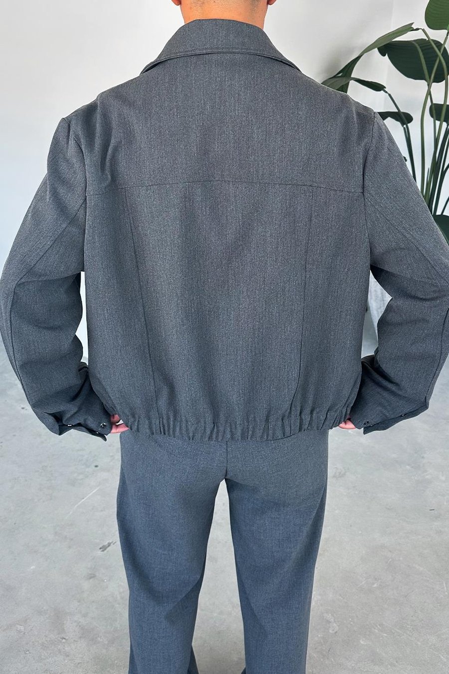 Antrasit Premium Relaxed Fit Boxy Ceket