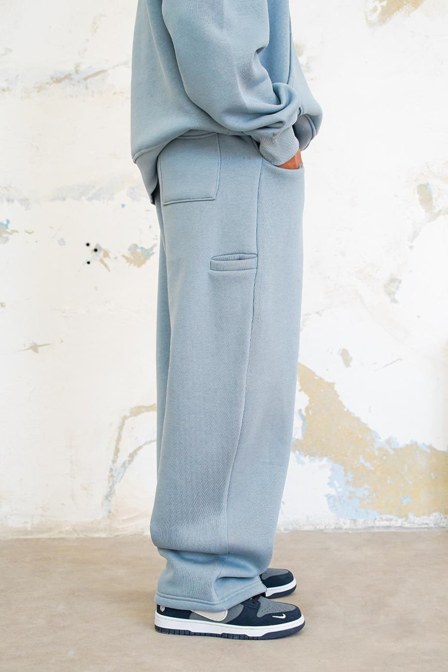 Bebe Mavisi Cozy Basic Pileli Baggy Eşofman