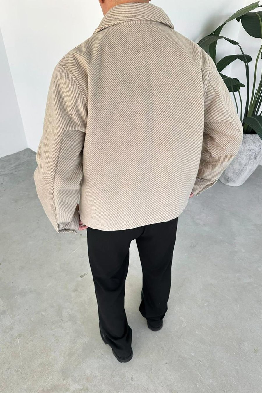 Bej Premium Kaşe Kumaş Relaxed Ceket