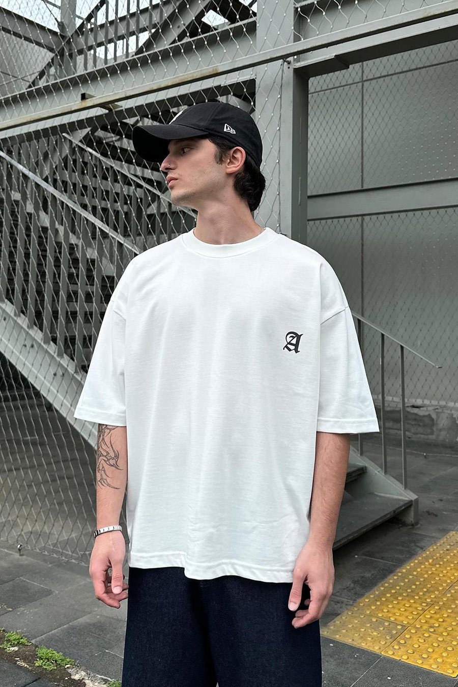 Beyaz A Die OUTPLENTY PREMİUM Oversize Tişört