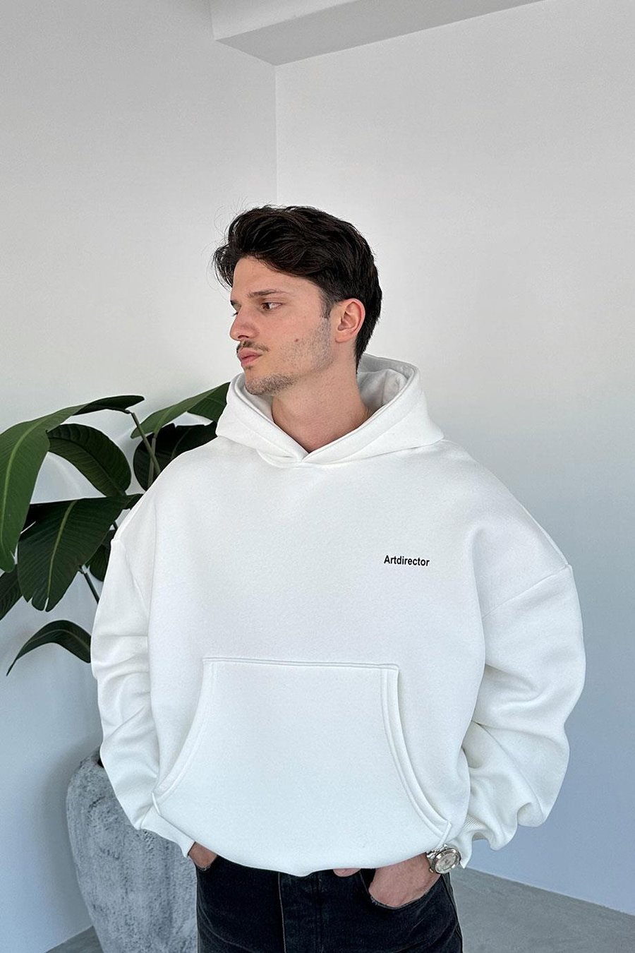 Beyaz Art Director Oversize Sweatshirt