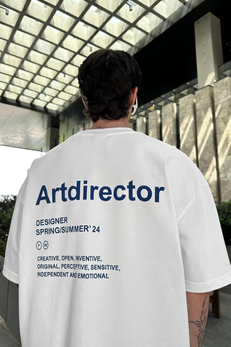 Beyaz Artdirector OUTPLENTY PREMİUM Oversize Tişört