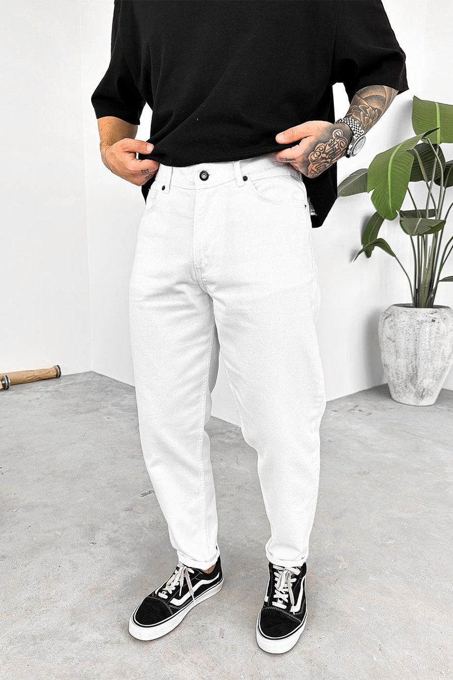 Beyaz Basic Premium Regular Pantolon