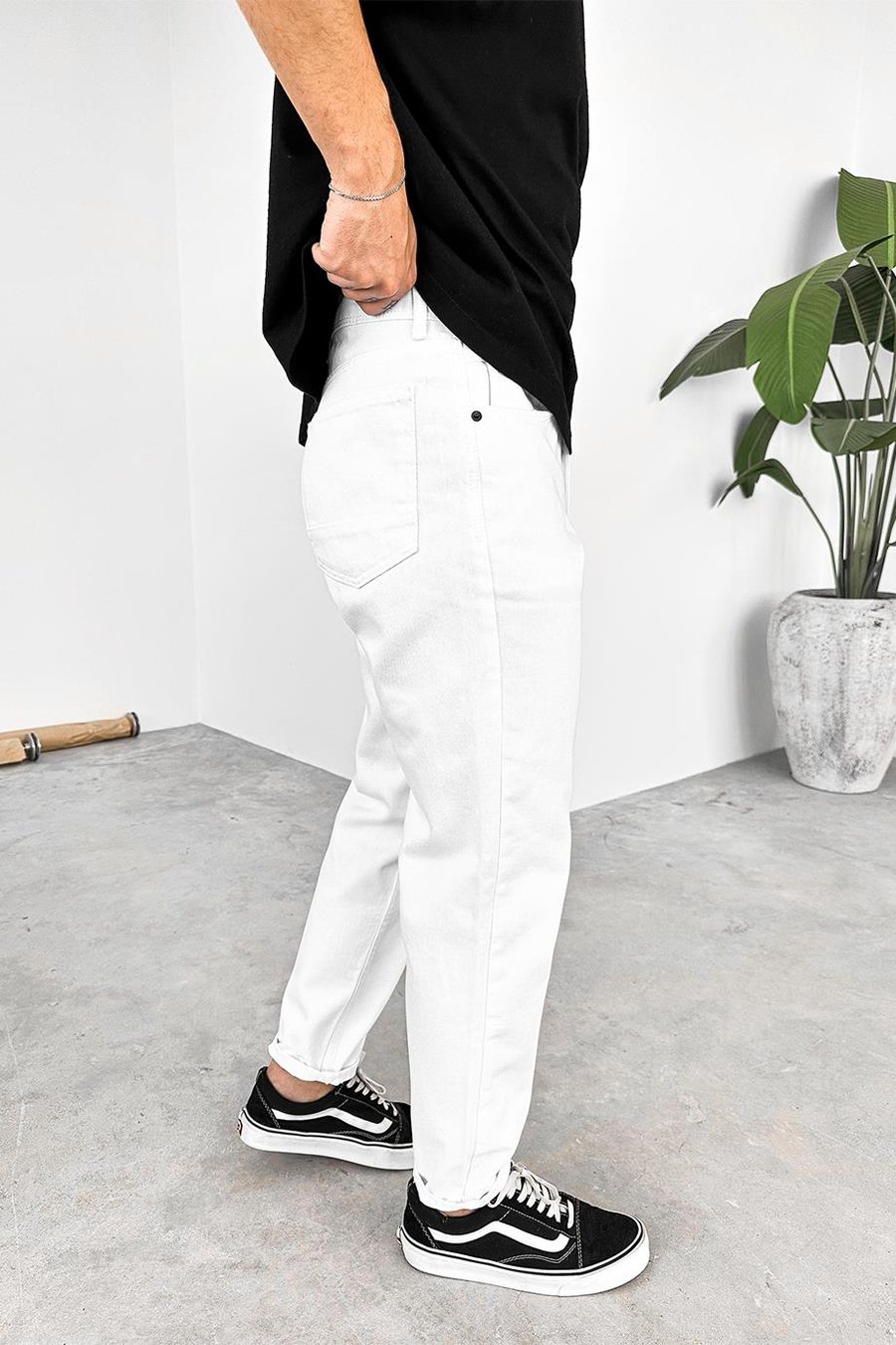 Beyaz Basic Premium Regular Pantolon