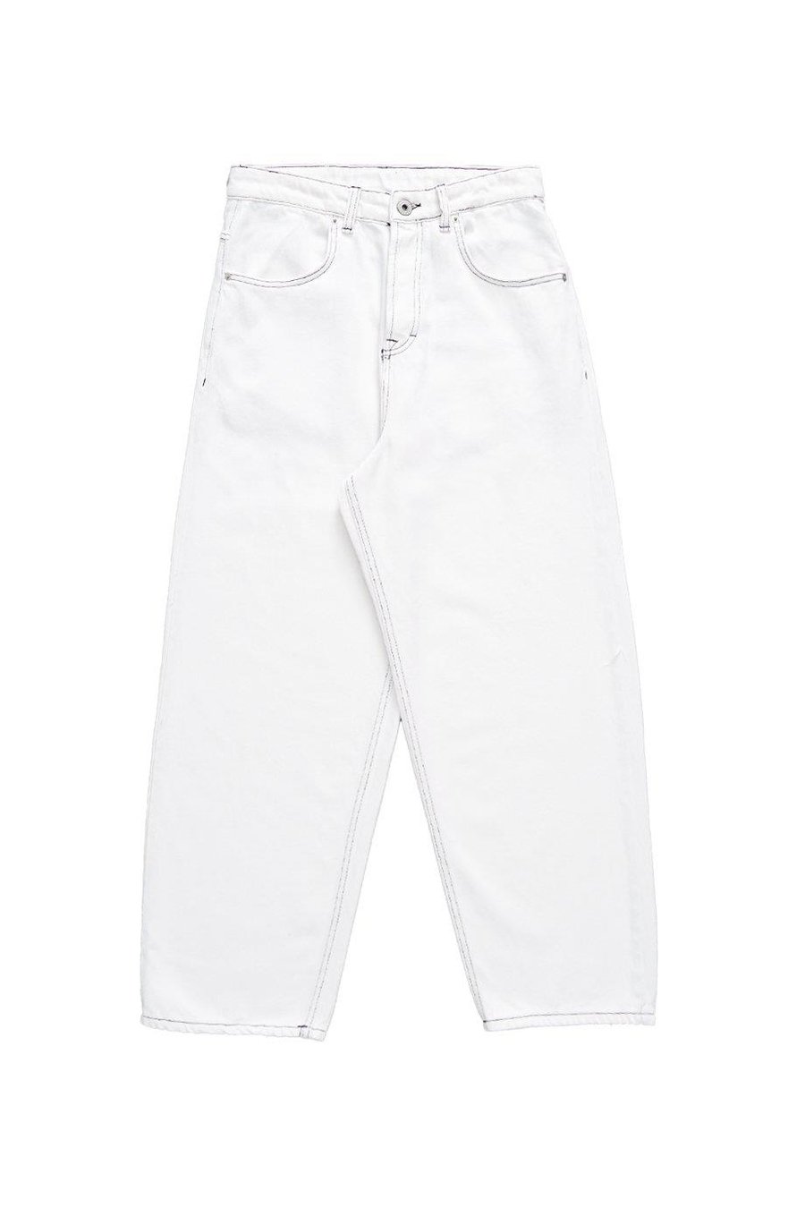 Beyaz Beyaz Dikiş Detay GD Baggy Pantolon