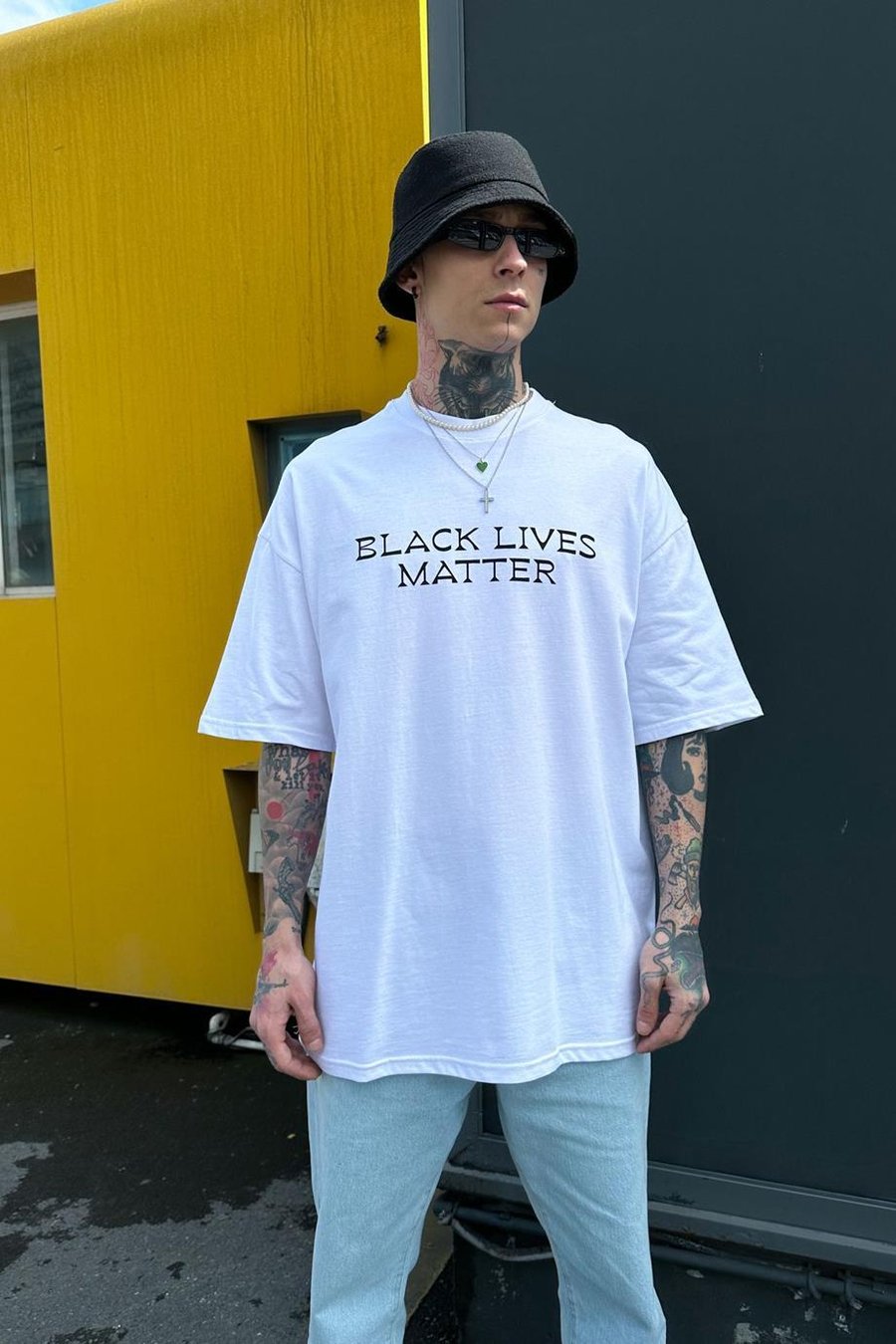 Beyaz Beyaz Lives Matter Oversize Tişört