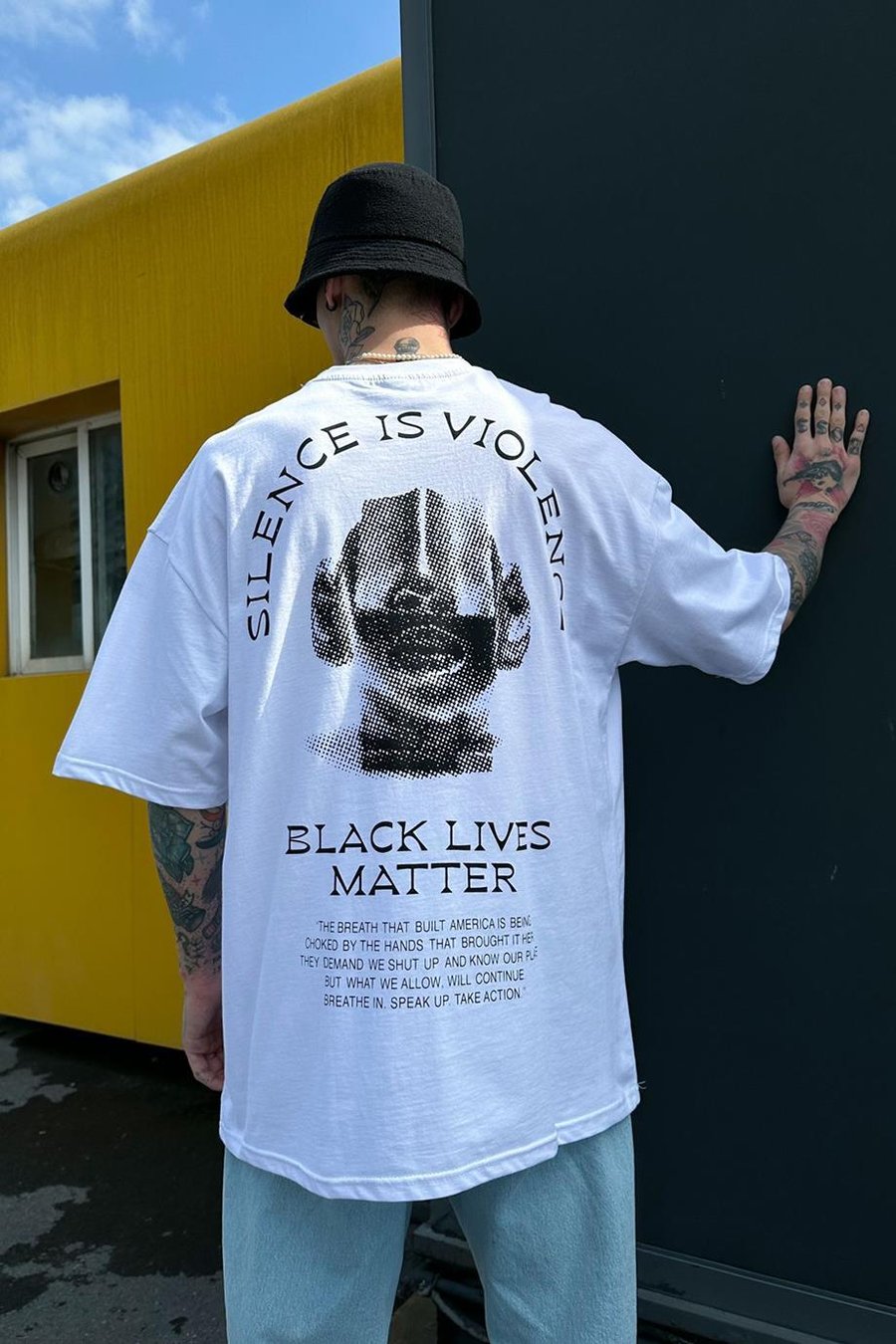 Beyaz Beyaz Lives Matter Oversize Tişört