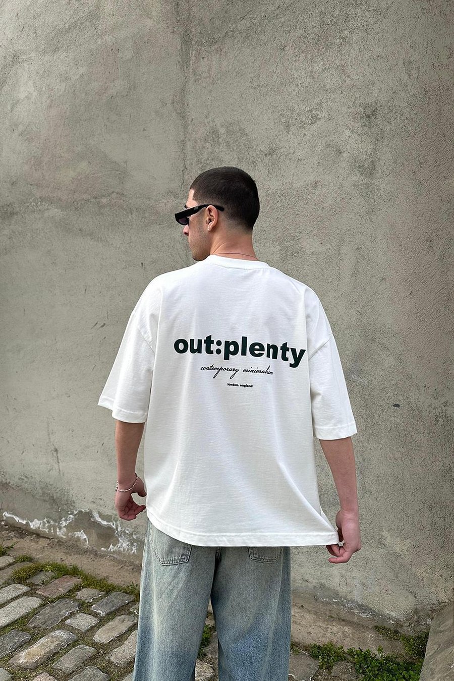 Beyaz Beyaz Minimalism OUTPLENTY PREMİUM Oversize Tişört
