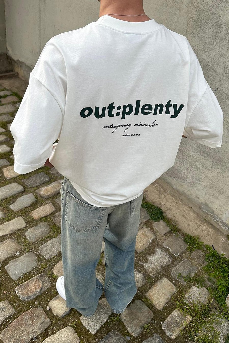 Beyaz Beyaz Minimalism OUTPLENTY PREMİUM Oversize Tişört