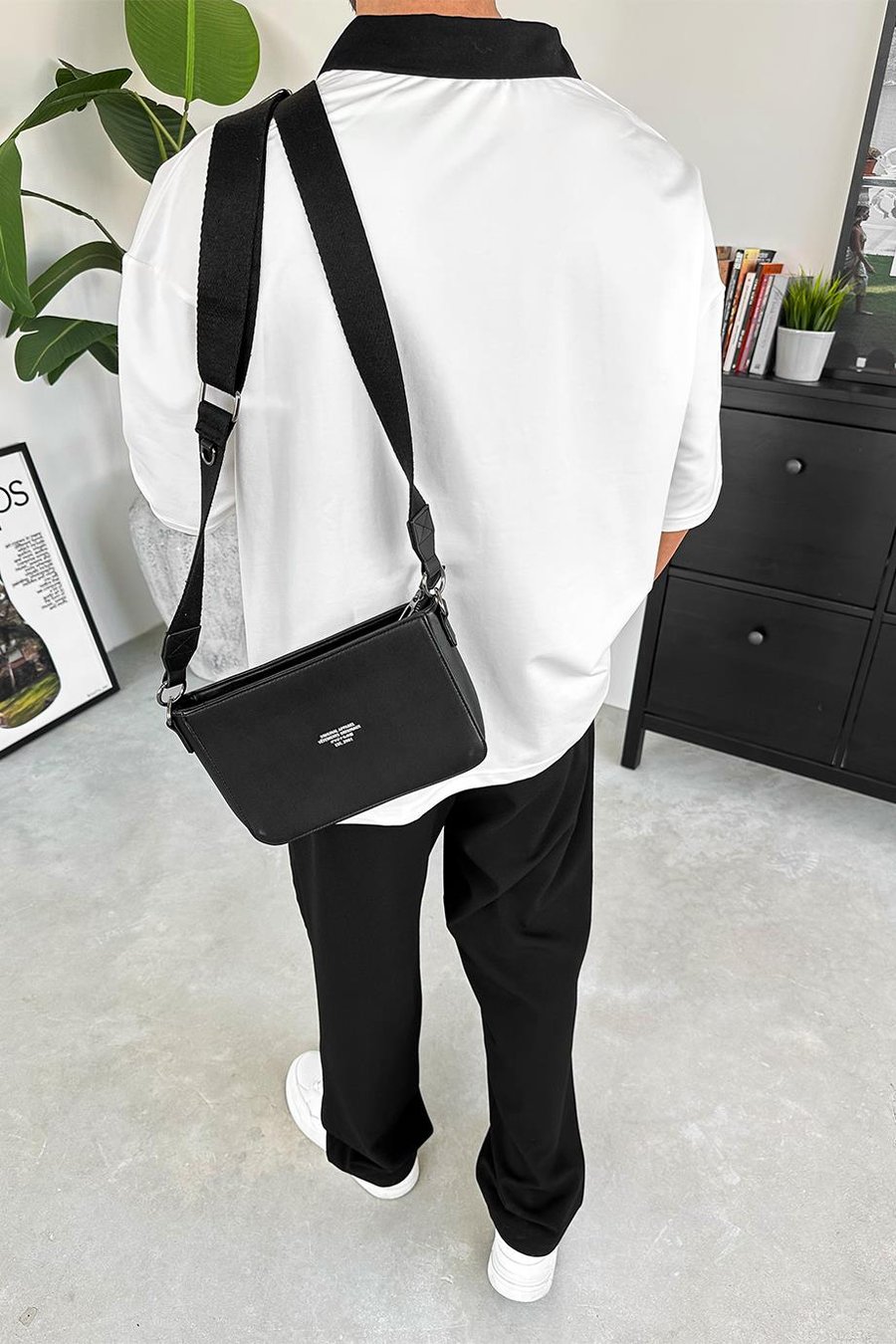 Beyaz Bound Polo Yaka OUTPLENTY PREMİUM Oversize Tişört