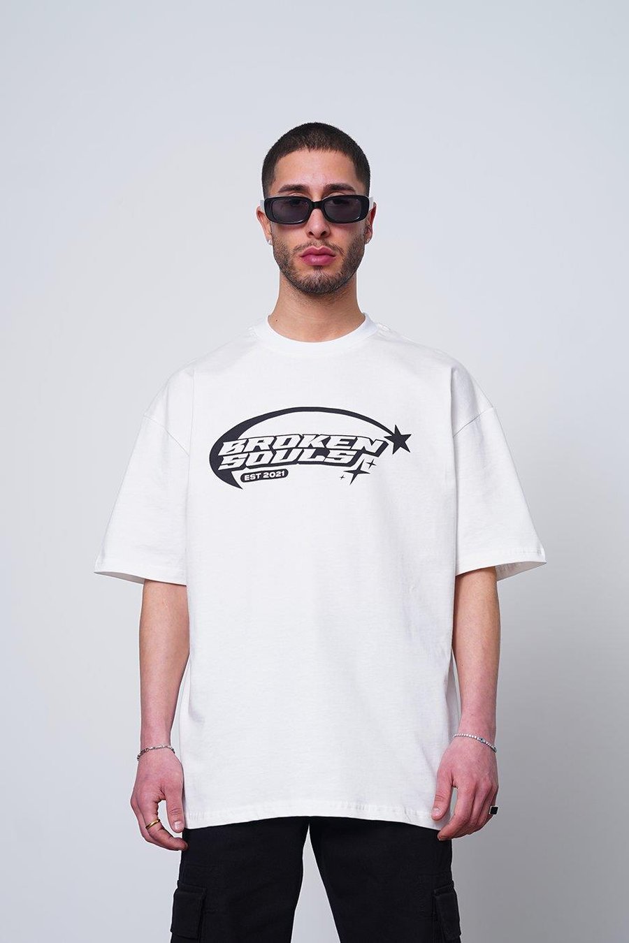 Beyaz Broken Souls PM Oversize Tişört