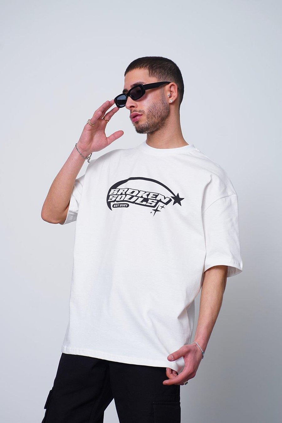 Beyaz Broken Souls PM Oversize Tişört