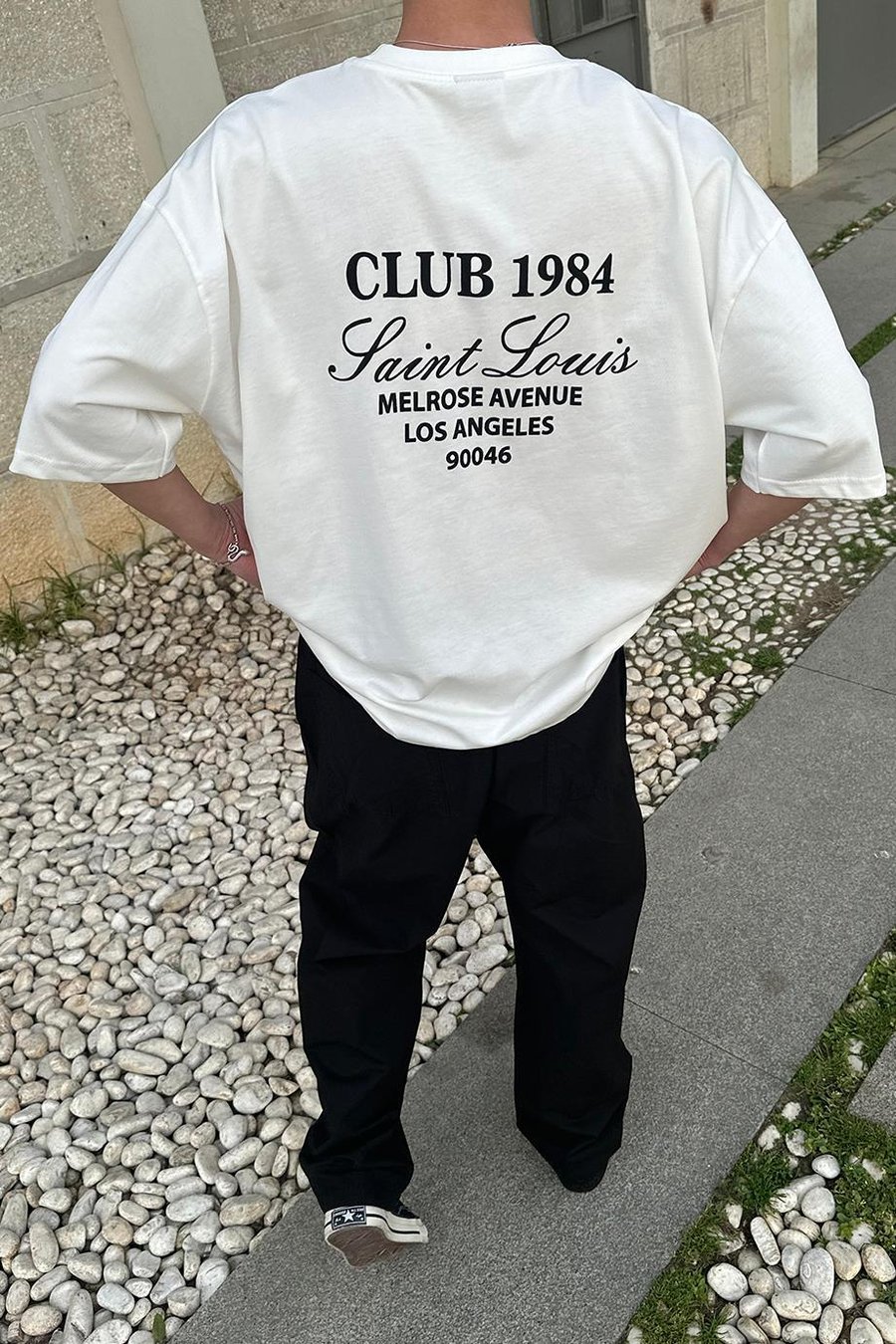 Beyaz Club 1984 OUTPLENTY PREMİUM Oversize Tişört