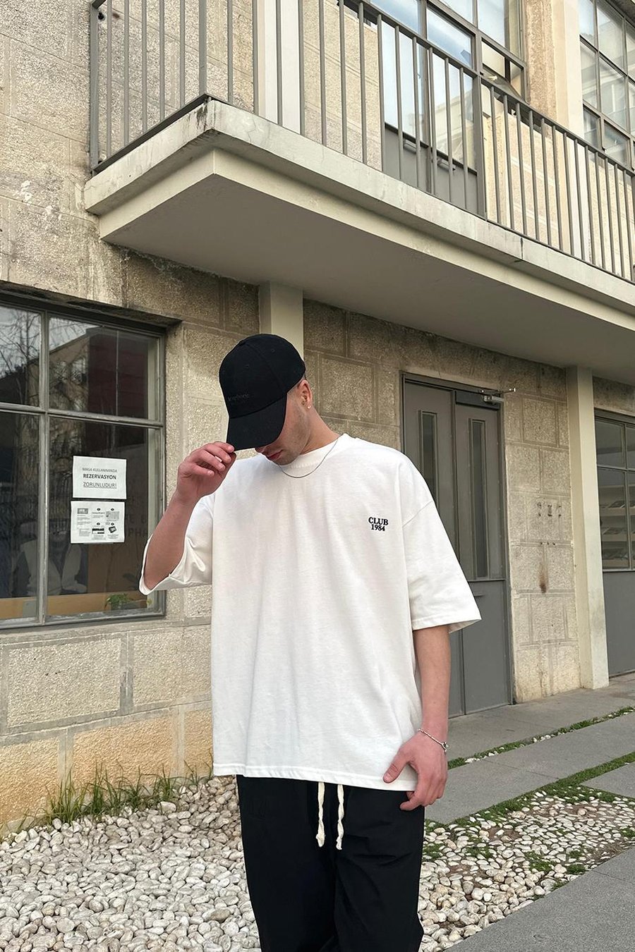Beyaz Club 1984 OUTPLENTY PREMİUM Oversize Tişört