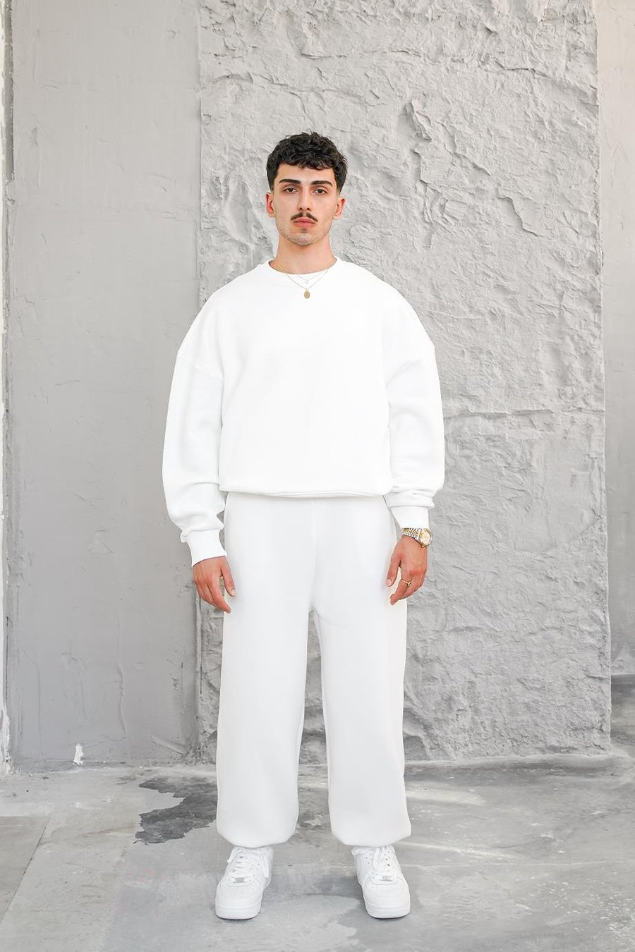 Beyaz Cozy Basic Oversize Sweat
