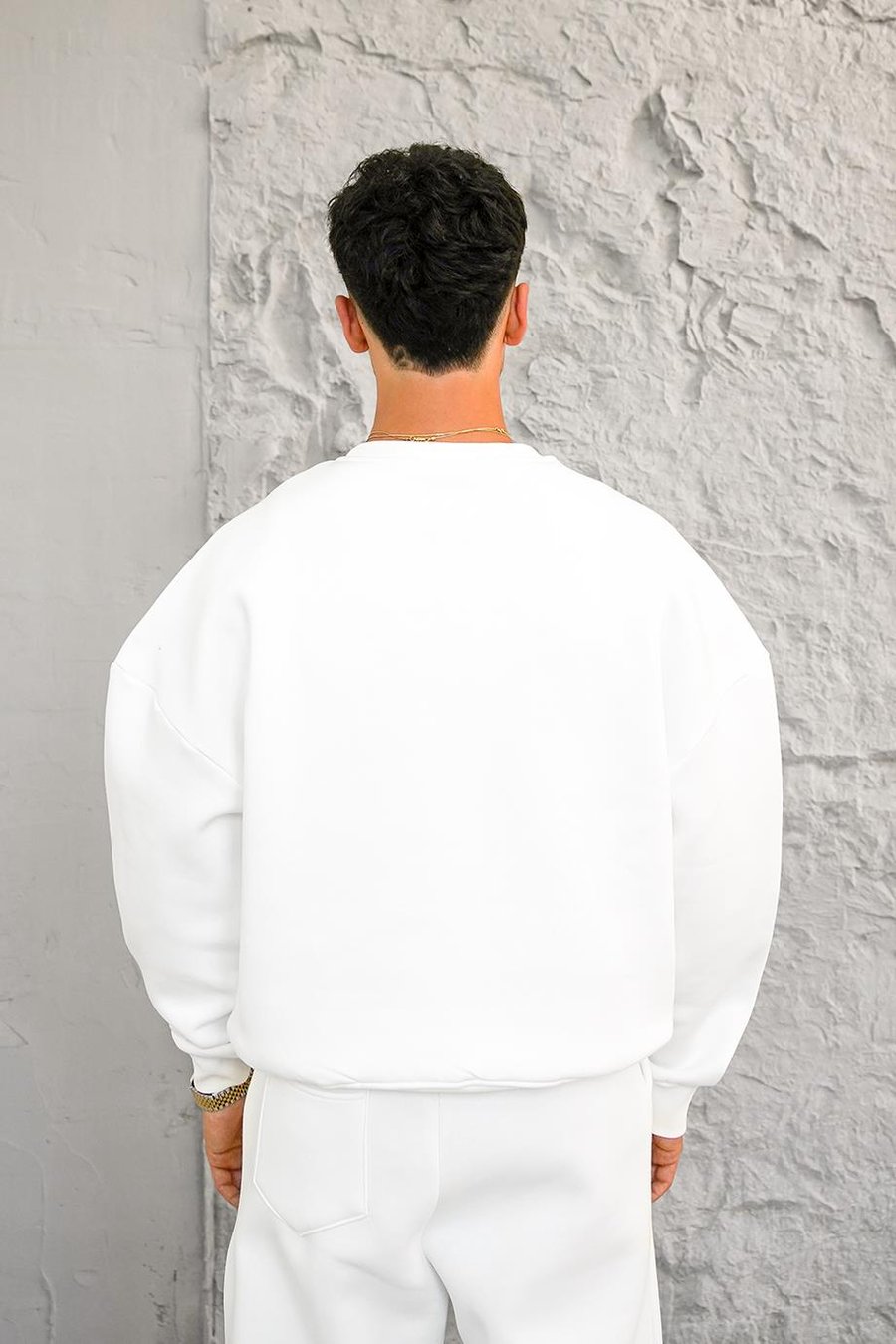 Beyaz Cozy Basic Oversize Sweat