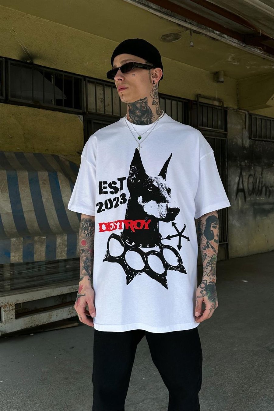 Beyaz Est23 Oversize Tişört