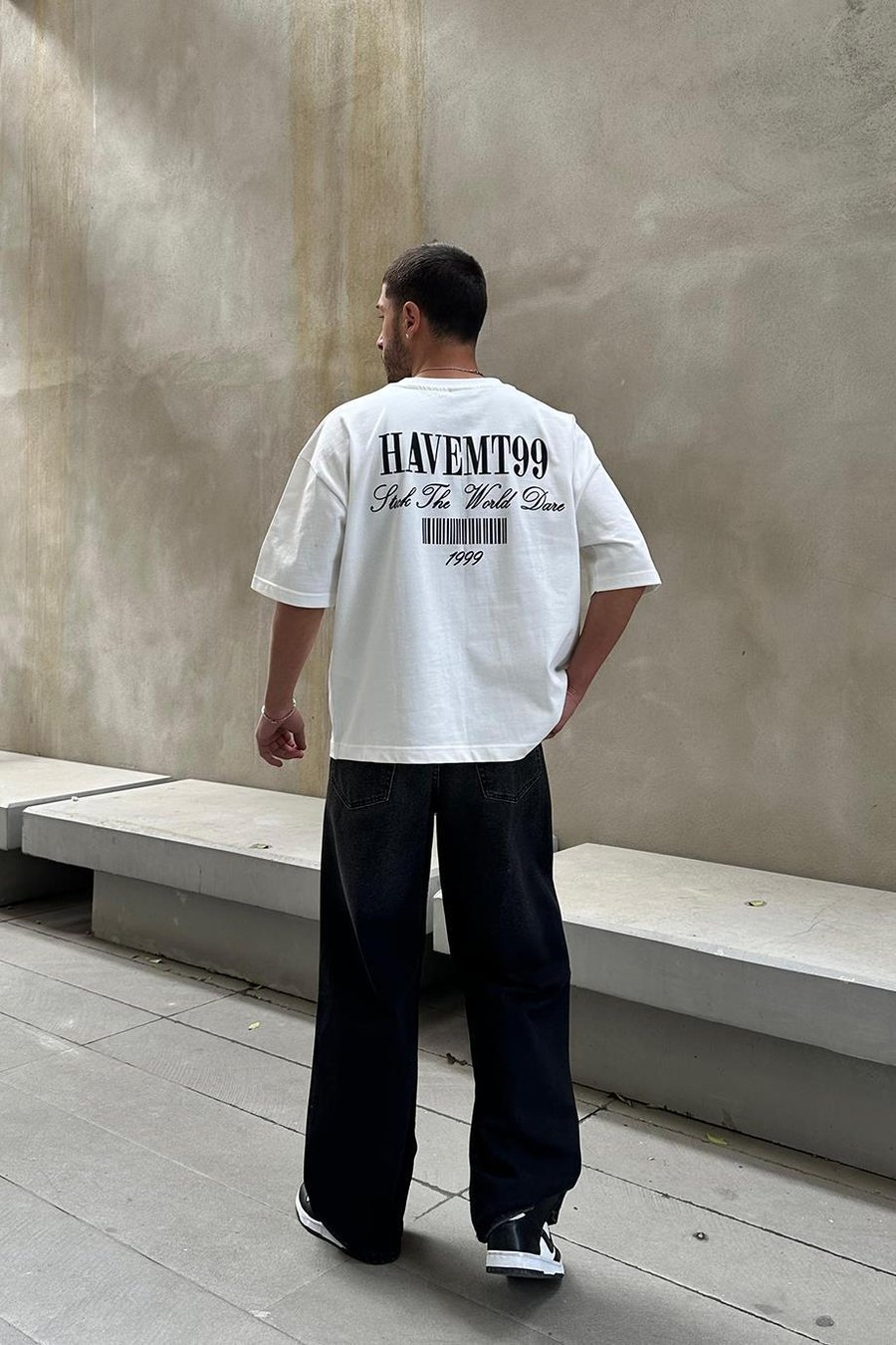 Beyaz Havemt99 OUTPLENTY PREMİUM Oversize Tişört