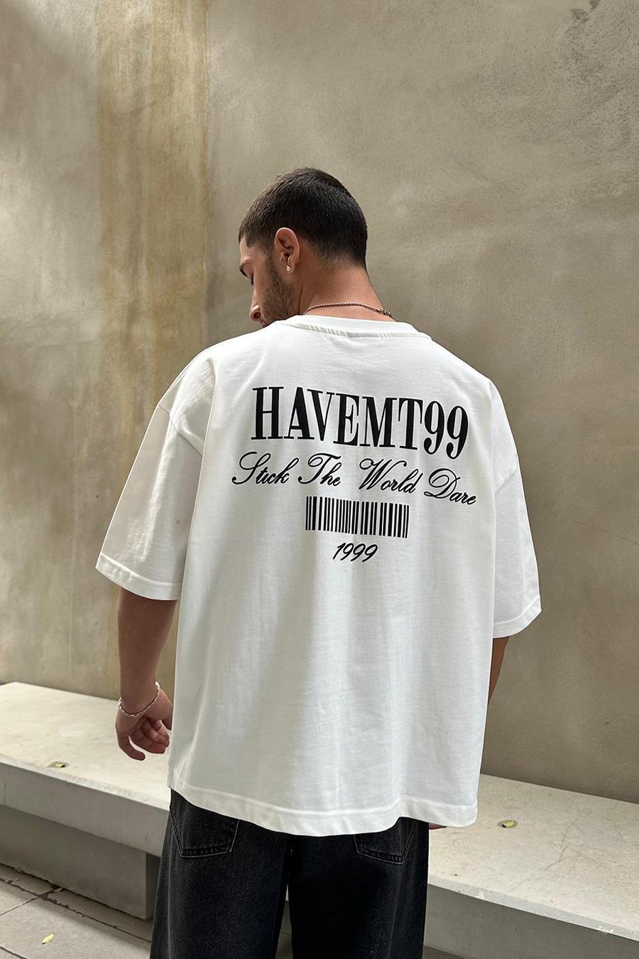 Beyaz Havemt99 OUTPLENTY PREMİUM Oversize Tişört