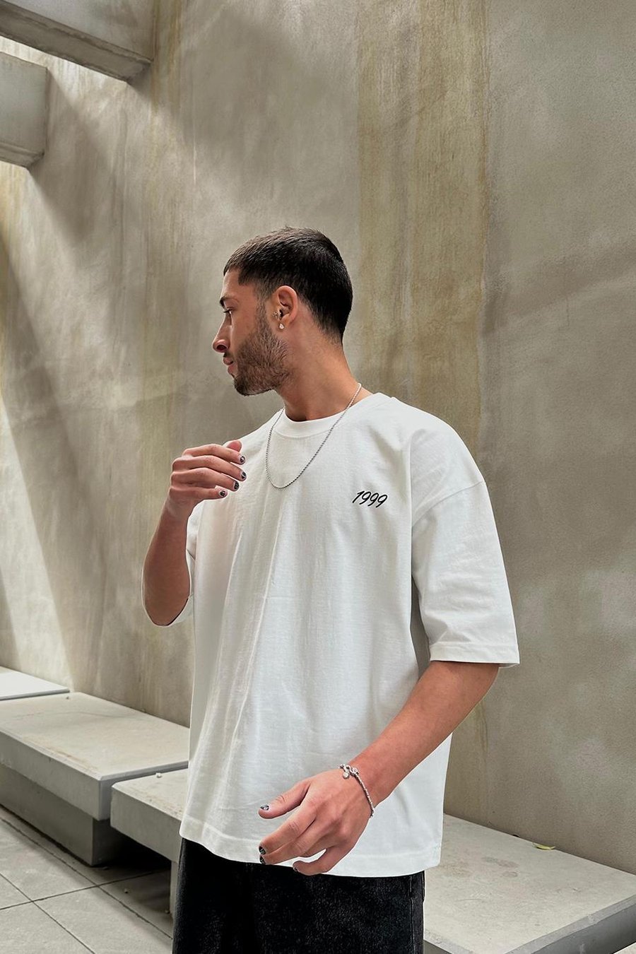 Beyaz Havemt99 OUTPLENTY PREMİUM Oversize Tişört
