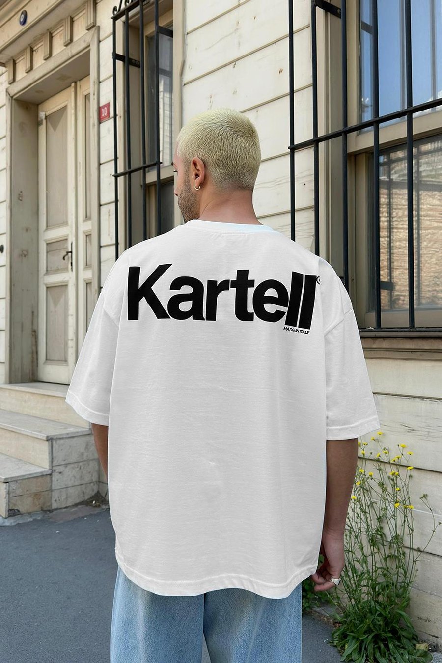 Beyaz Kartell OUTPLENTY PREMİUM Oversize Tişört