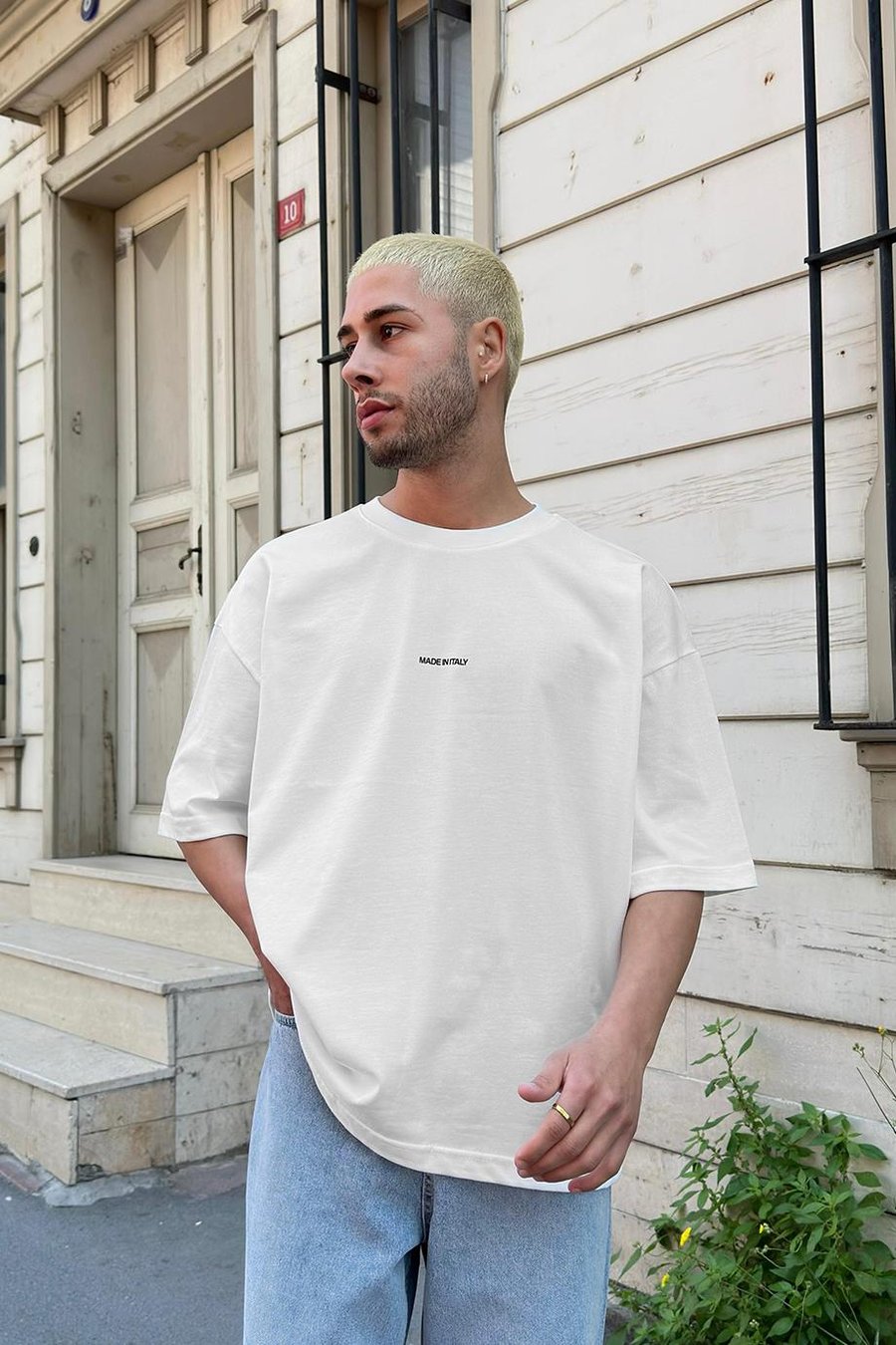 Beyaz Kartell OUTPLENTY PREMİUM Oversize Tişört