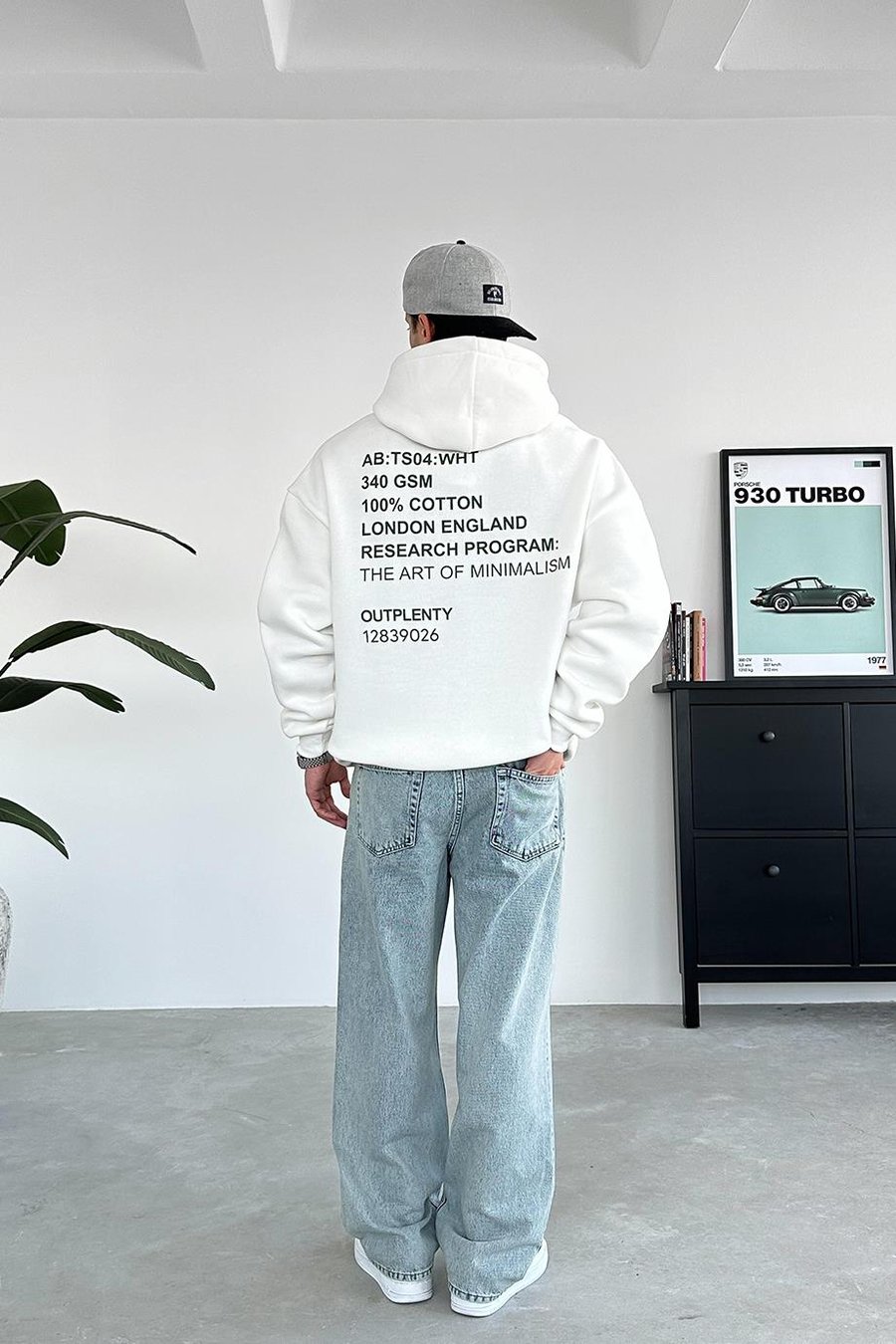 Beyaz Plenty HAFKA PREMİUM 3 İplik Şardonlu Oversize Sweatshirt