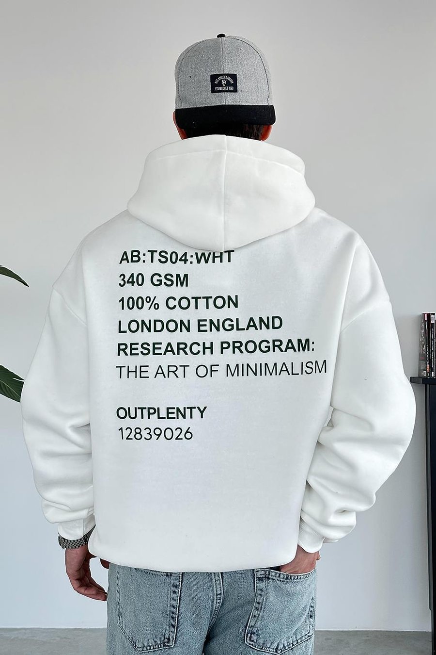 Beyaz Plenty HAFKA PREMİUM 3 İplik Şardonlu Oversize Sweatshirt