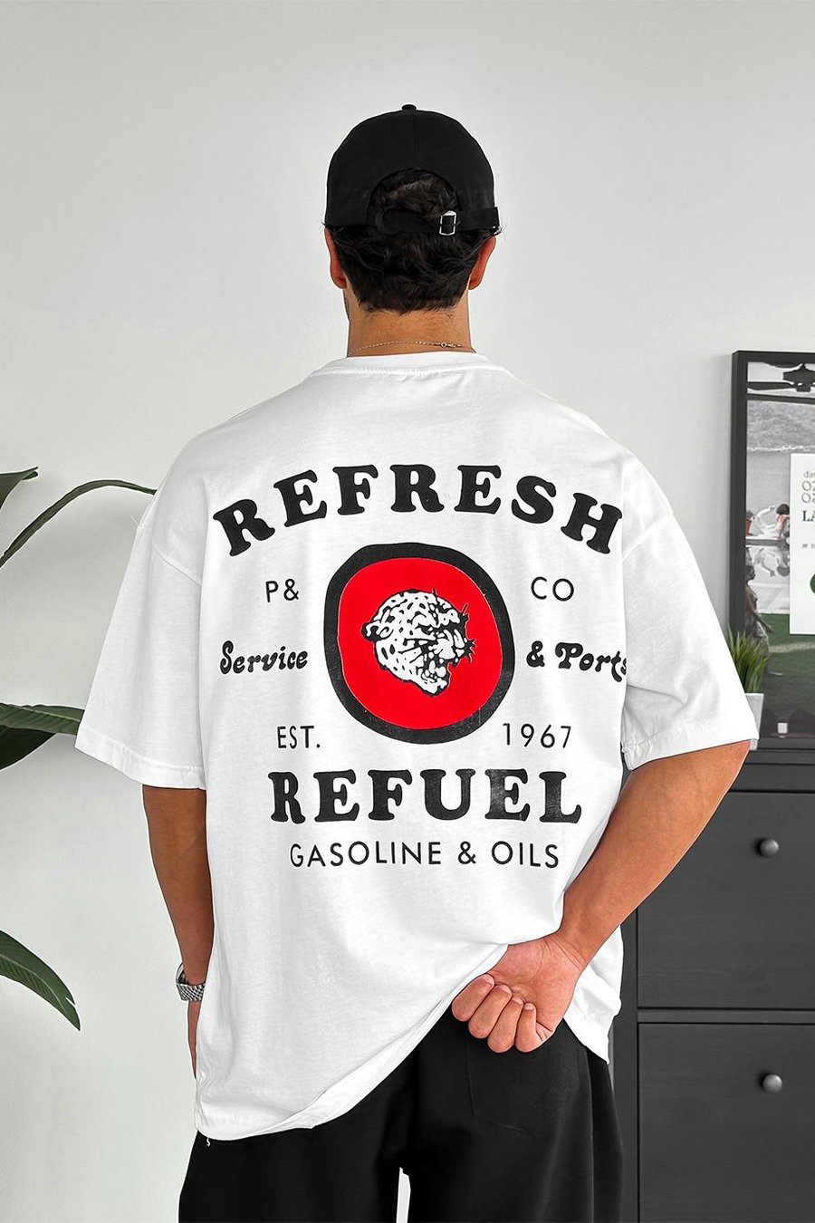 Beyaz Refresh Oversize Tişört