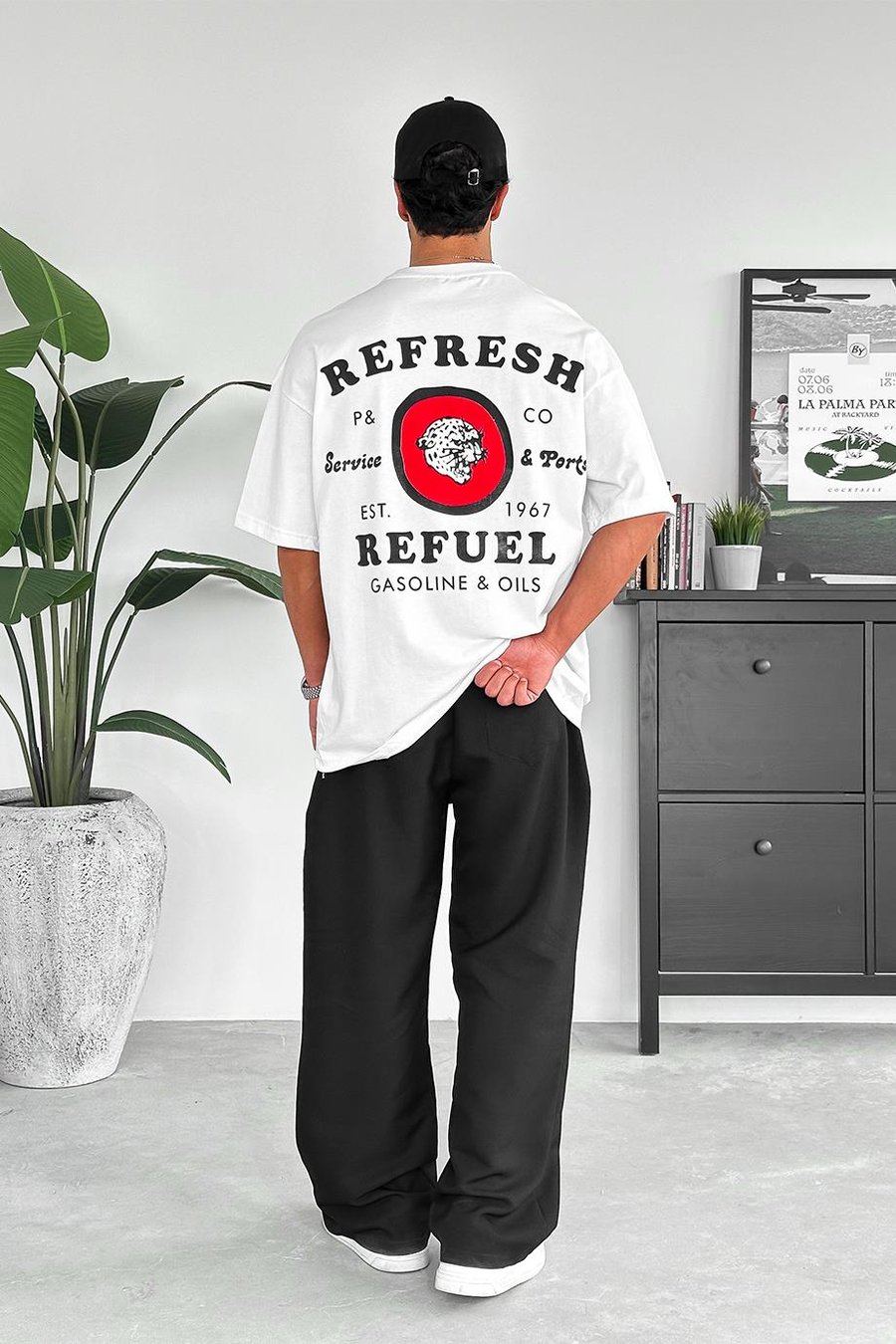 Beyaz Refresh Oversize Tişört