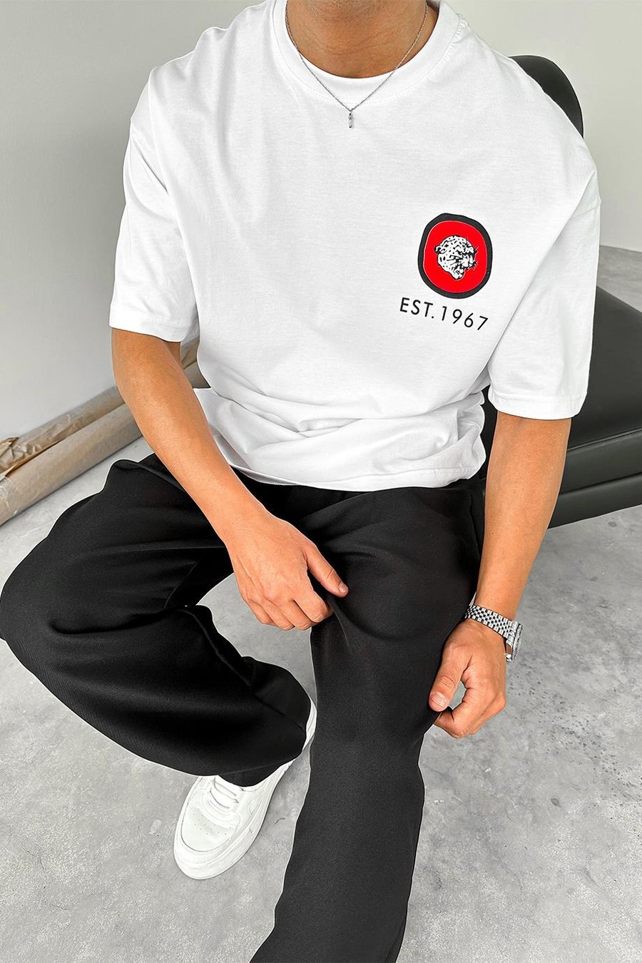 Beyaz Refresh Oversize Tişört