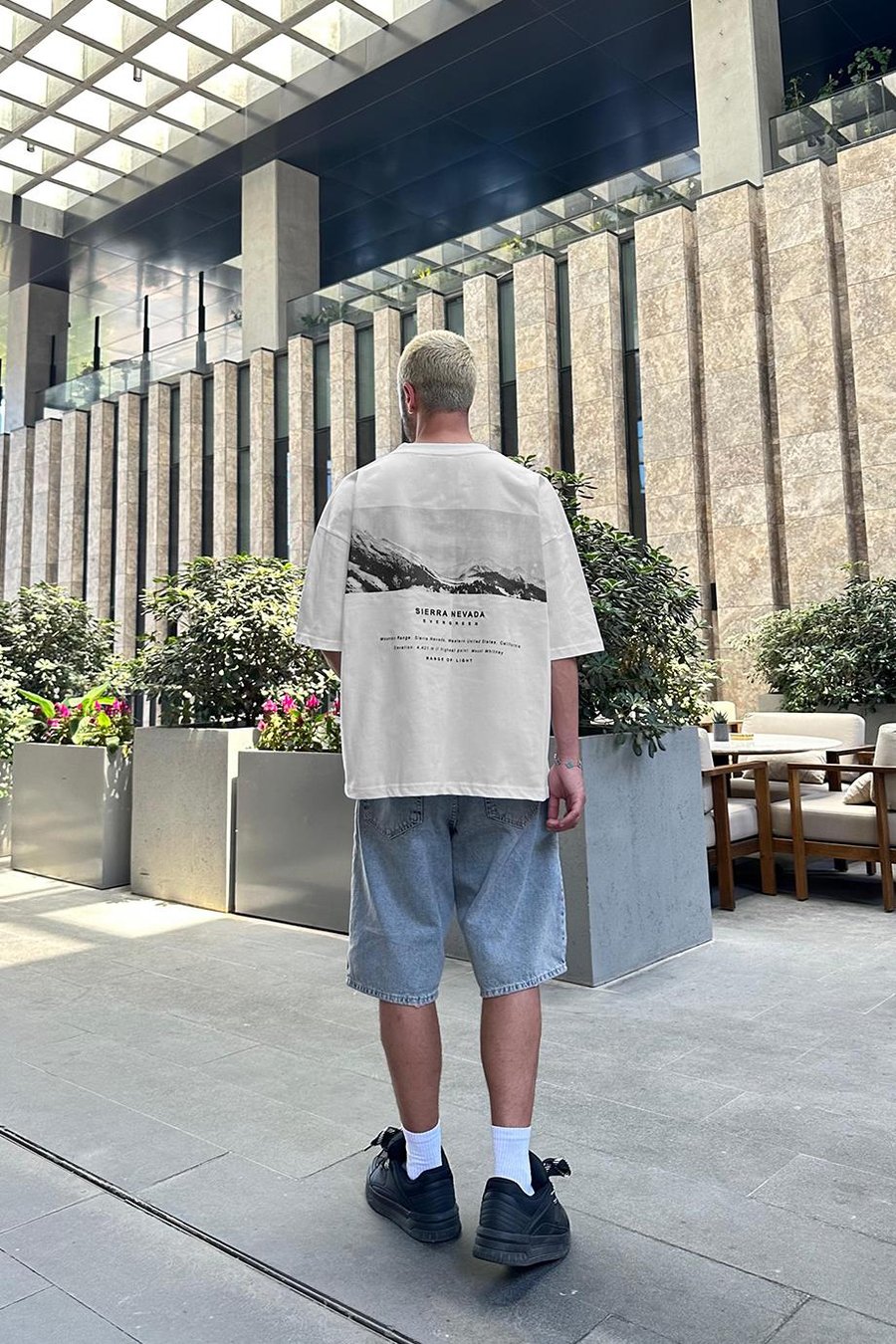 Beyaz Sierra Nevada OUTPLENTY PREMİUM Oversize Tişört