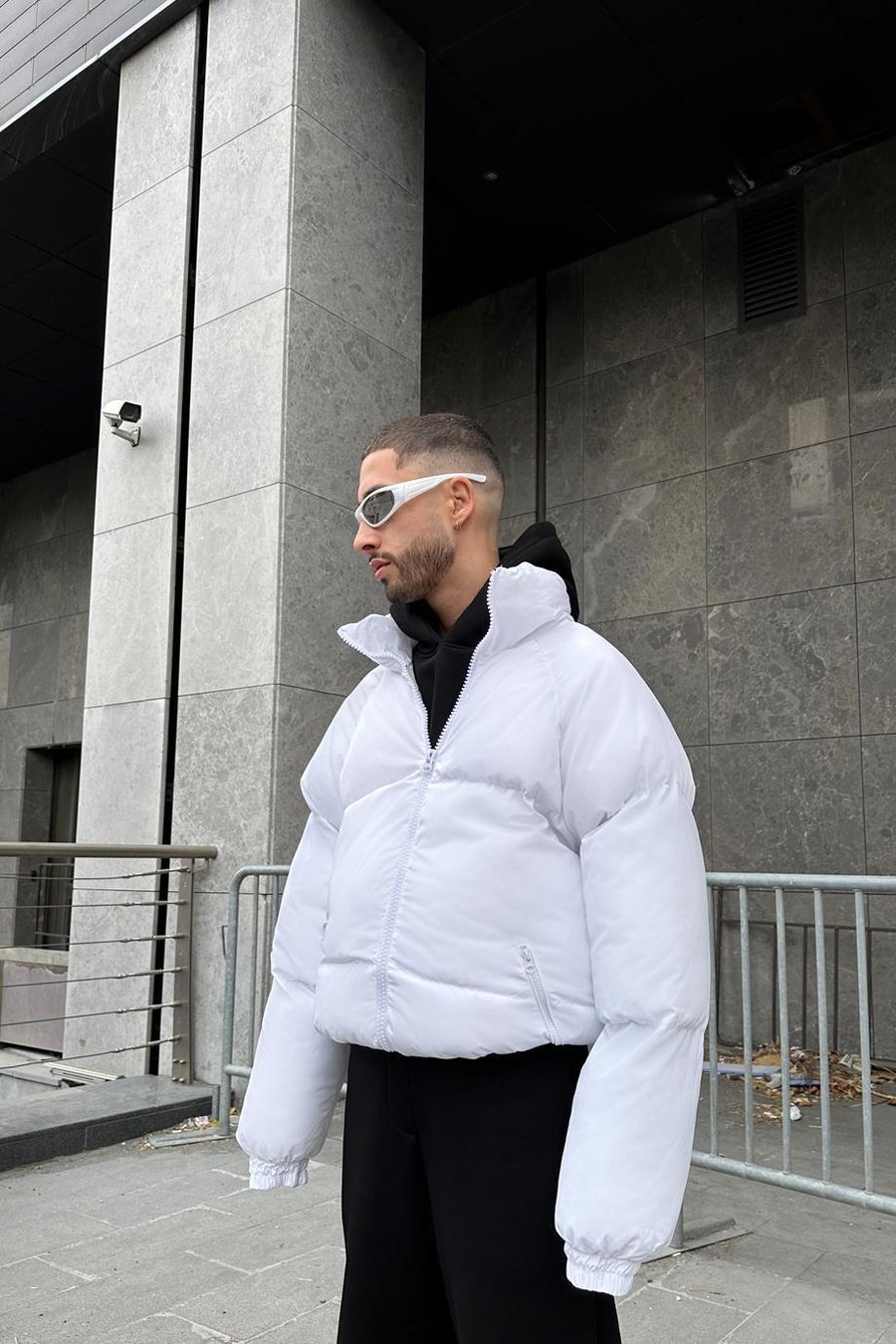 Beyaz Taba Basic MH Oversize Şişme Mont