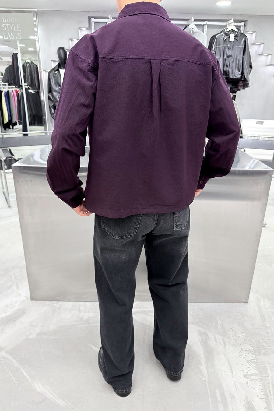 Bordo Basic Boxy Kalıp Monaco Gömlek