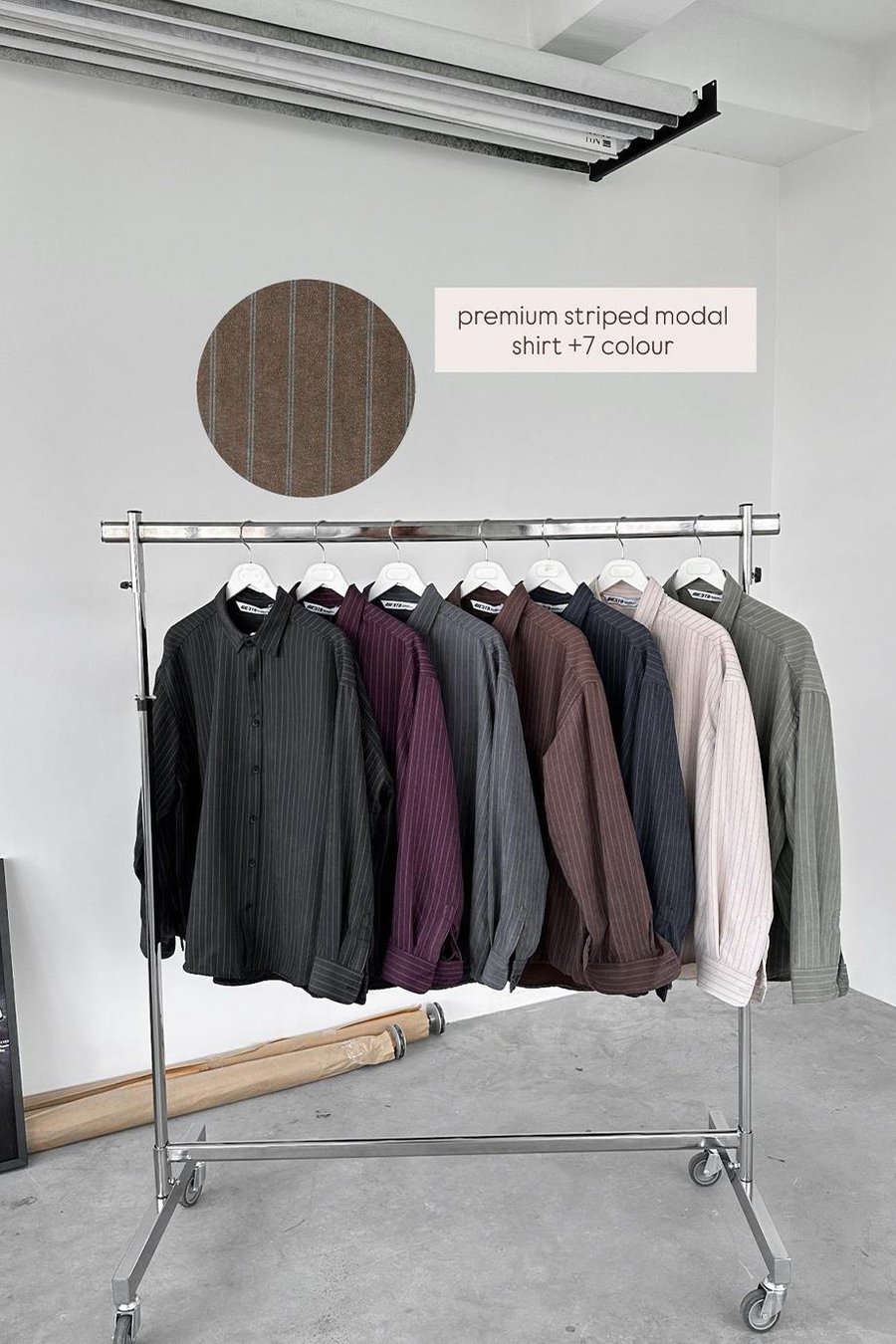 Bordo Premium Çizgili Modal Gömlek